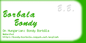 borbala bondy business card